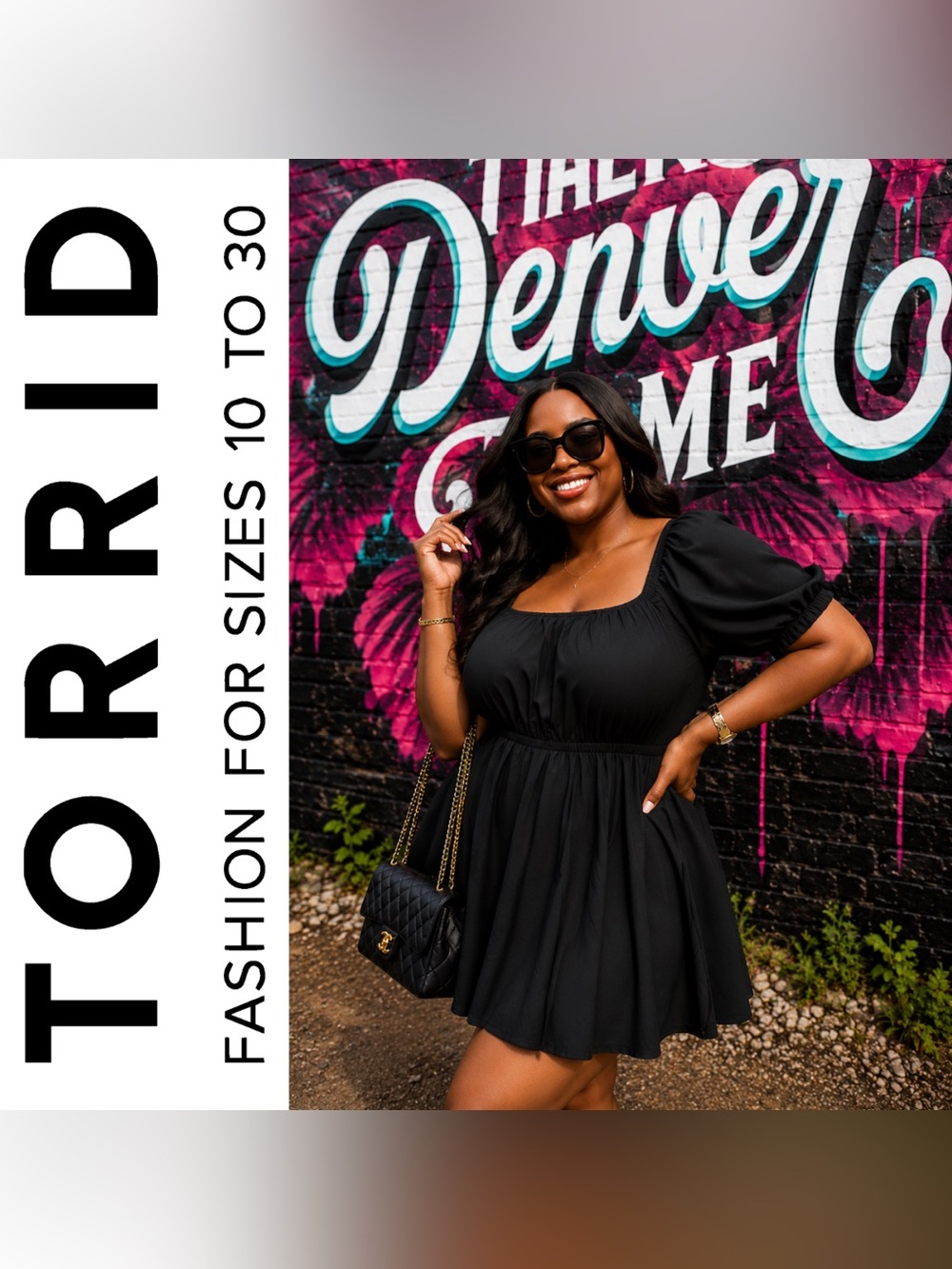 SIZE 00 Black Mini Dress with Puff Sleeves